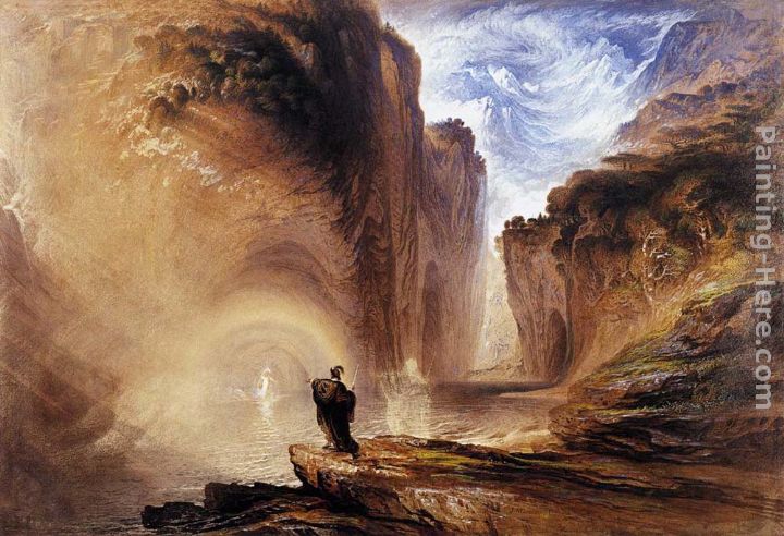 Manfred and the Alpine Witch painting - John Martin Manfred and the Alpine Witch art painting